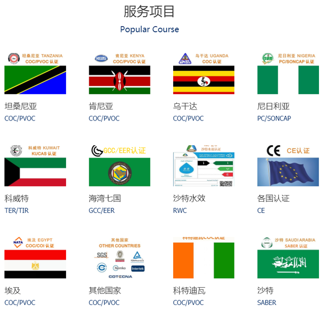 肯尼亚PVOC认证费用和出证方式