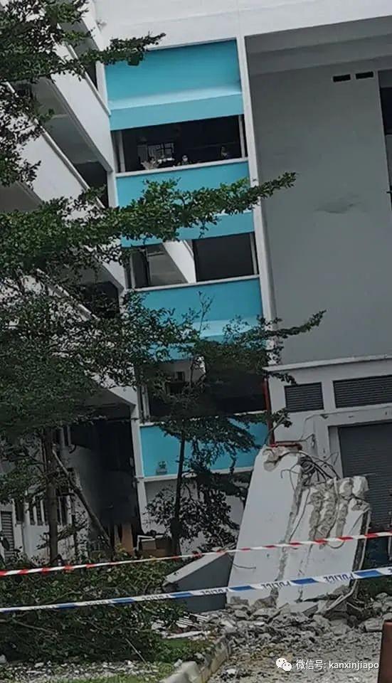 新加坡工业园40米屋檐深夜崩塌，场面骇人
