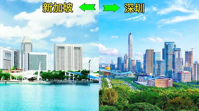 从航拍视角看，花园城市新加坡和新兴城市深圳，城建规模城市风光
