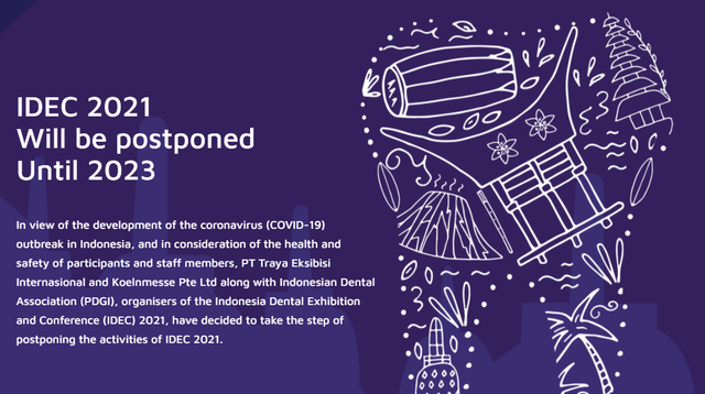 受当地疫情影响，印尼牙科展将推迟至2023年举办