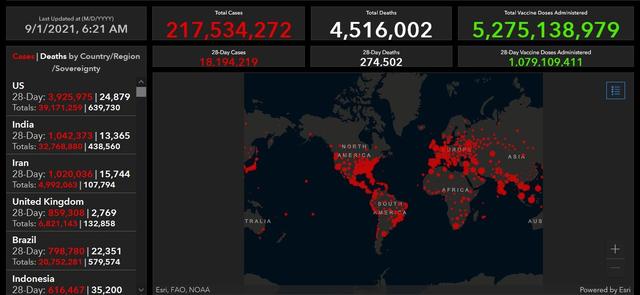 南非出现多重突变毒株C.1.2，数百万美国人将失去失业救济金 | 国际疫情观察（9月1日）