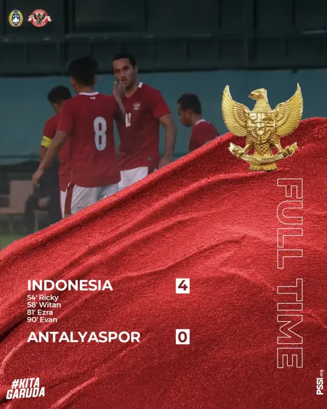 热身赛：24岁荷乙归化边锋破门，印尼4-0土超安塔利亚体育