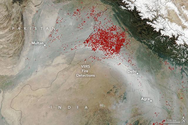 NASA卫星照片布满红点！印度空气污染危机：竟与青藏高原有关？