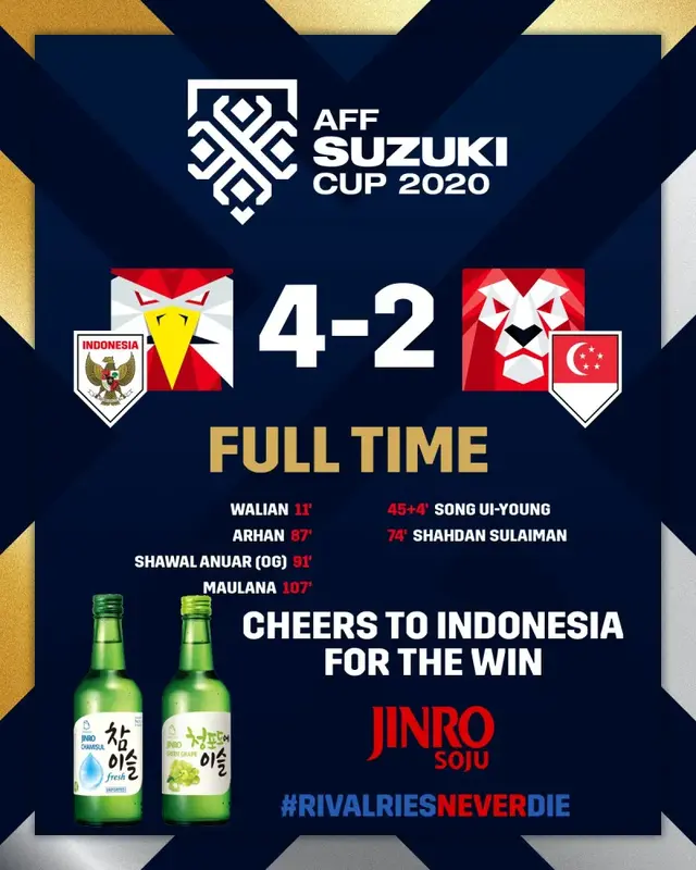 铃木杯：印尼加时4-2八人新加坡挺进决赛，静待泰国越南胜者