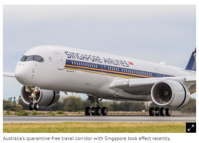 新加坡叫停泡泡旅行圈 对澳洲等国家停售机票