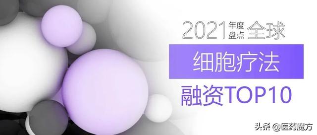 2021年全球细胞疗法融资TOP10