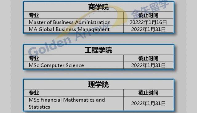 中国香港及新加坡地区大学一月申请截止专业课程汇总