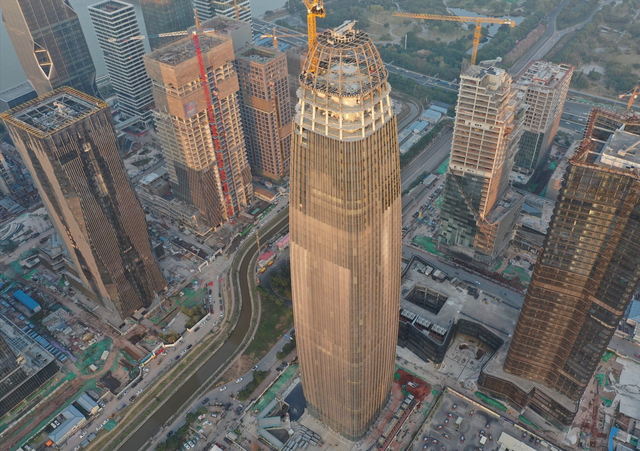 广州十座在建的超高层建筑——由亚洲最高纯钢结构摩天楼引领