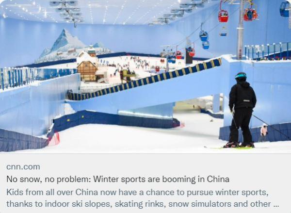 外媒：激情冬奥带动中国冰雪运动蓬勃发展
