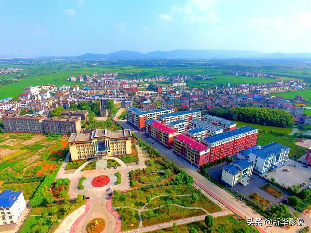 航拍中国毛笔、豇豆之乡江西丰城市袁渡镇，四县交汇一镇三市之地