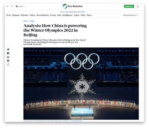 外媒：中国用实际行动兑现绿色奥运