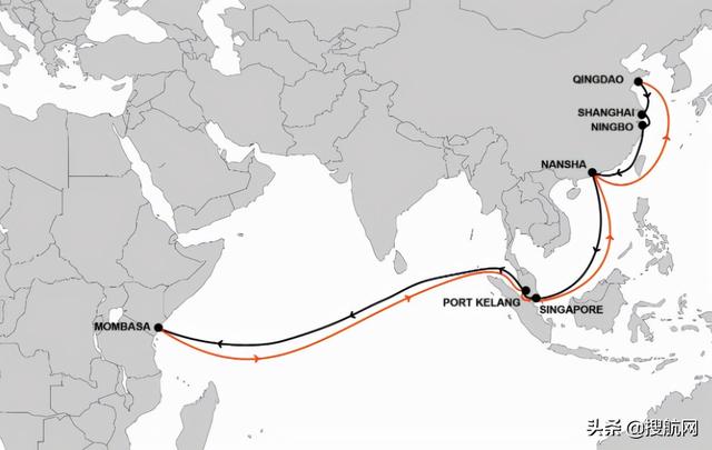 为满足亚洲主要港口的运力需求，多家船公司推出亚洲-东非新航线