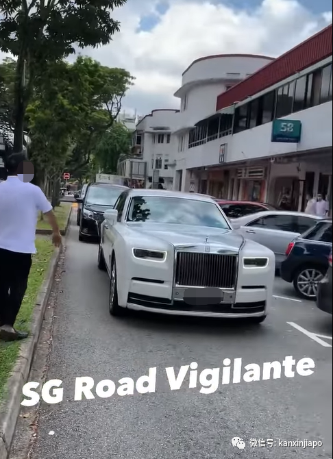 新加坡一辆劳斯莱斯幻影路中央拒行，车主态度惹人怒