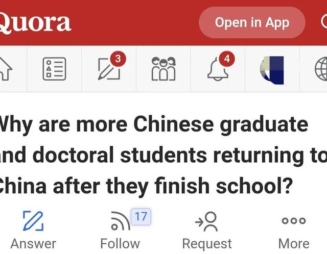 印度网友问：为什么在欧美的中国留学生在毕业后纷纷回国？