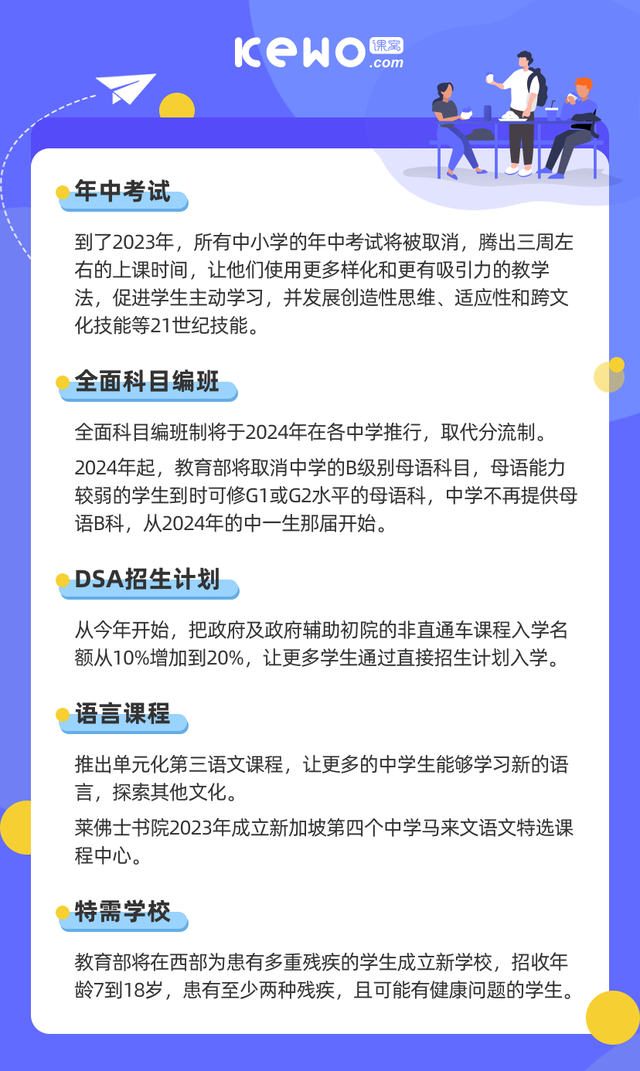 最新！新加坡教育部宣布中小学改革计划！这些都有变化