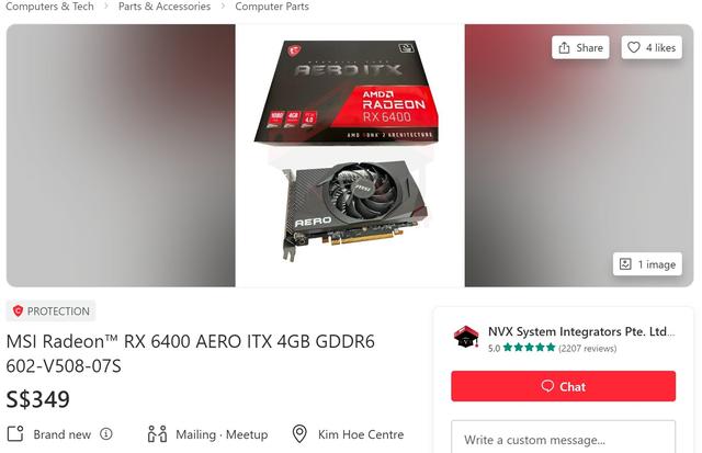 AMD RX 6400偷跑开卖：ITX迷你亮机卡超过1600元