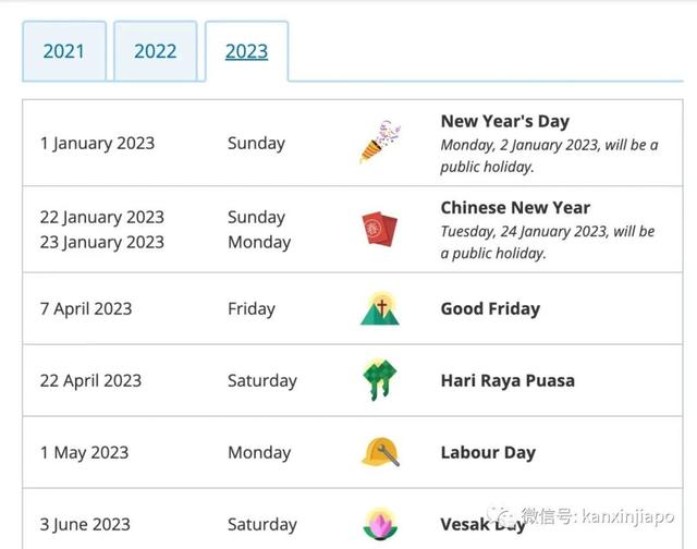 刚刚！2023年新加坡公共假期出炉，一共有6个小长假