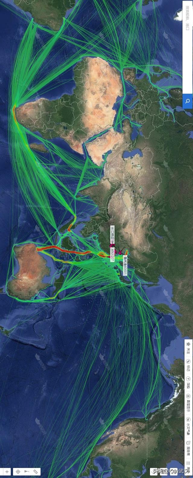 时事：看了这条航运热力图，终于明白澳洲袋鼠为何敢挑衅兔子了