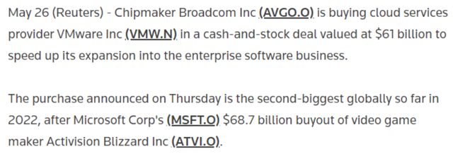 博通610亿美元收购VMware