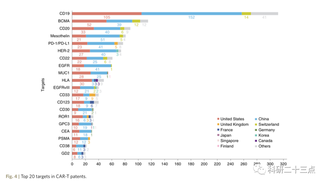 分享篇介绍CAR-T疗法全球专利情况的文献