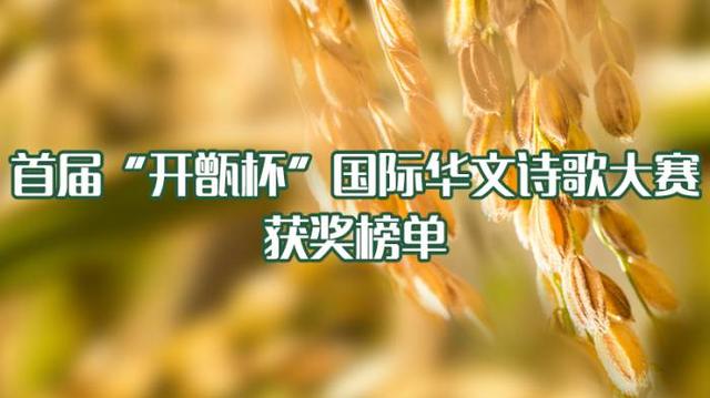首届“开甑杯”国际华文诗歌大赛获奖榜单