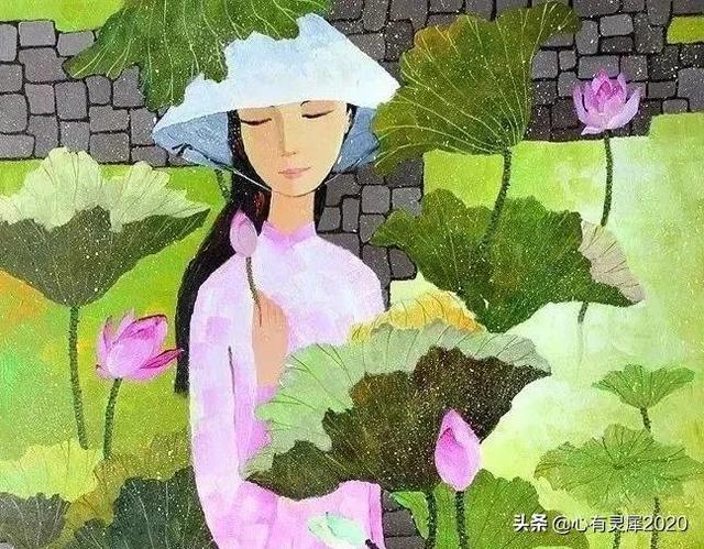 这位越南画家笔下的越南女子，袅袅婷婷、如诗如画，韵味十足