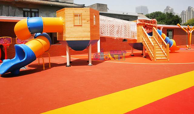 北京高乐迪玩具儿童滑梯施工案例：天津新加坡麦卡利国际幼儿园