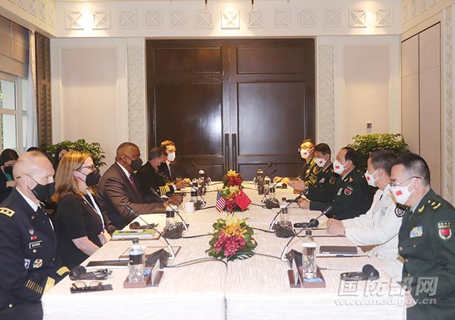 魏凤和与美国国防部长举行会谈