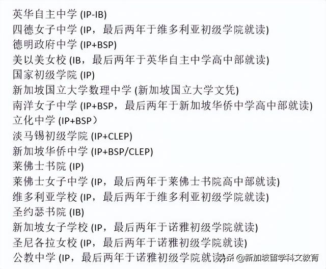 新加坡中学择校指南都在这，更不要错过IP直通车、招生计划DSA