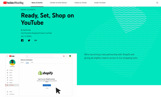 Shopify与YouTube达成合作，多触点展示推进全方位营销