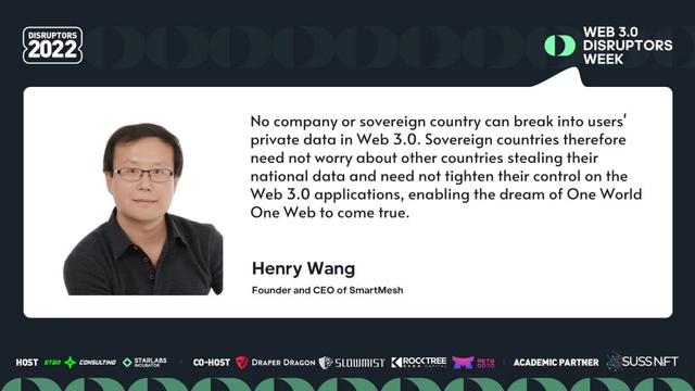 新加坡SmartMesh创始人兼CEO：Web 3时代，用户拥有自己数据自主权