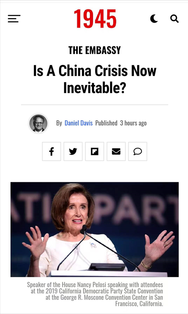 佩洛西亚洲行，美媒：中国空军7分钟就能拦截，为了美国别去台湾