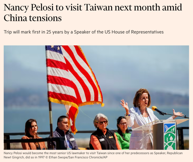 “战略阳性”4个月后，佩洛西又玩火​