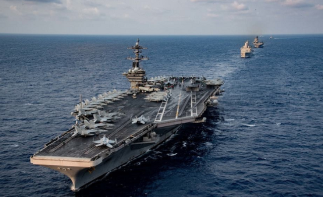 美国航母“里根”号接近巴士海峡 台媒：援护佩洛西