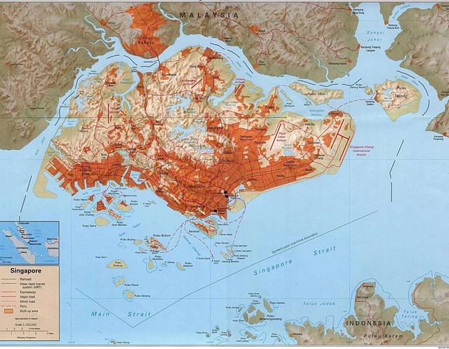 新加坡立体地形图