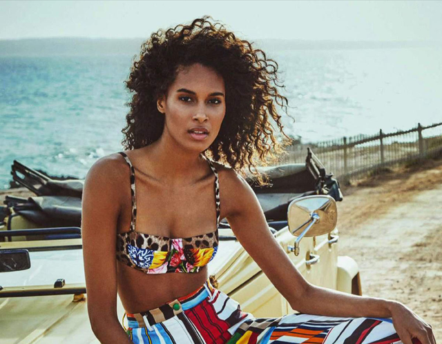 法国超模辛迪·布鲁纳 (Cindy Bruna) 拍摄的时尚杂志