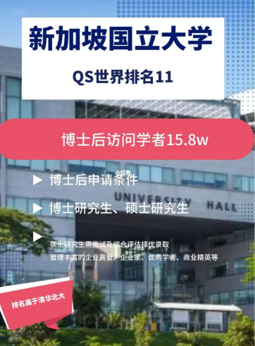 新加坡国立大学博士后项目较为突出的优势