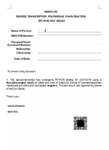 驻新加坡使馆发布启用新版统一格式检测阴性证明的通知