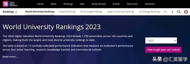 英国留学：泰晤士2023年世界大学排名发布！怎么又和QS差那么多