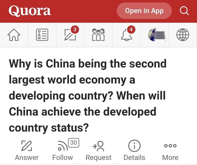 美国网友：为什么中国是世界第二大经济体反而是一个发展中国家？