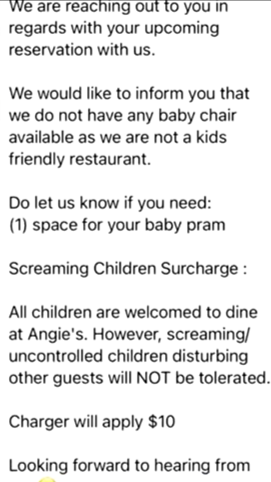 毁誉参半∣新加坡一餐厅对带有“吵闹儿童”的家庭额外收费