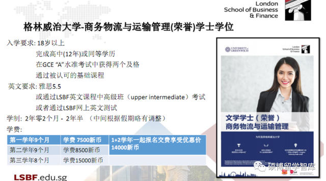 英国格林威治大学&LSBF本硕项目（专升硕+英语内测）