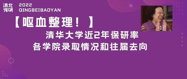 清华大学近2年保研率、各学院录取情况和往届去向