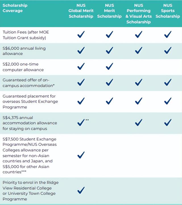 新加坡国立大学奖学金助学金简章发布！新生入学有哪些可以申请呢