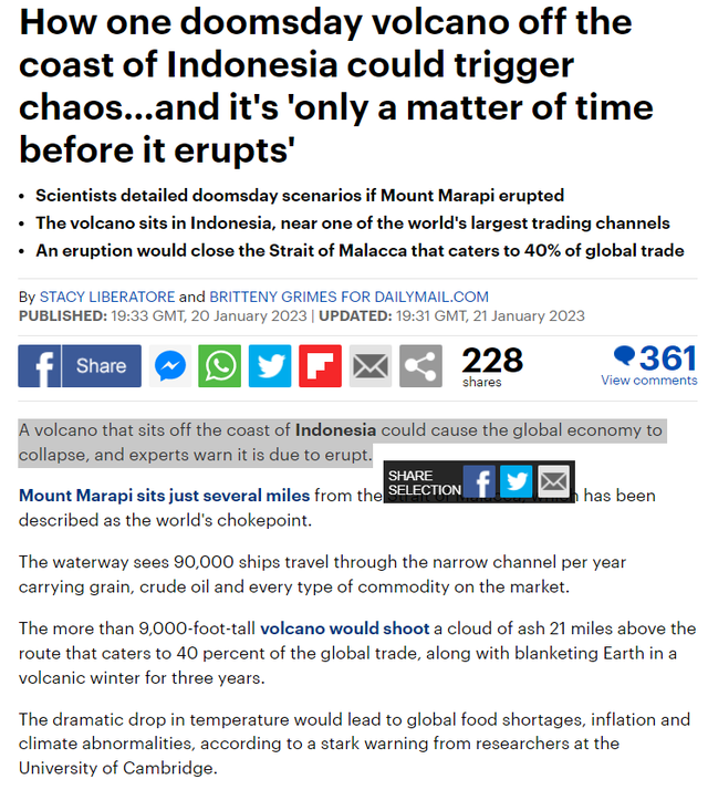 明查｜剑桥大学警告“印尼火山即将爆发或致全球经济崩溃”？