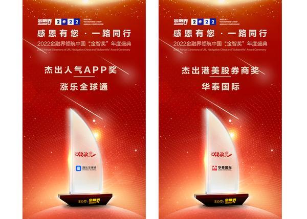 聚焦环球财富管理 华泰国际涨乐全球通斩获“年度杰出人气APP”“杰出港美股券商”两项大奖