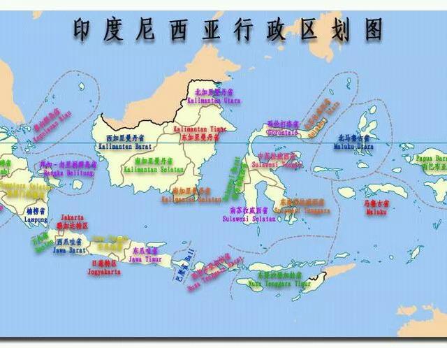 与中国同有34省份的国家，印尼可以分作哪些分区？