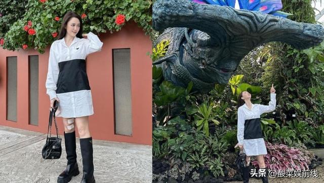 台湾女演员陈乔恩在新加坡之行中参观了滨海湾花园和冰淇淋博物馆