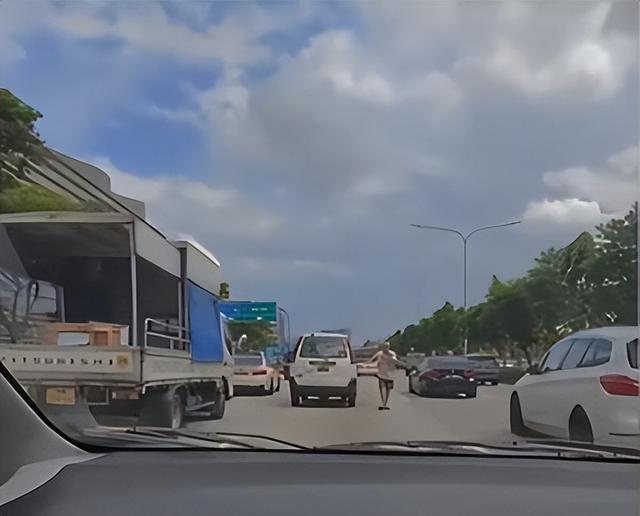 尿啦！新加坡老安哥在高速路中央停车，颤颤巍巍拦车问路