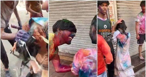 日本女孩在印度遭多名男子骚扰，洒红节“咸猪手”让印度很头疼！